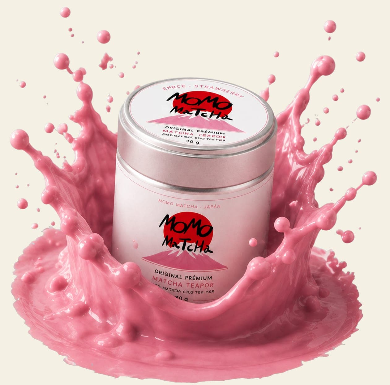 Epres Momo Matcha doboz rózsaszín splash háttérrel
